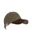 Made in UK Harris Tweed Baseball Cap with Suede Leather Peak One Size Color Moss Green